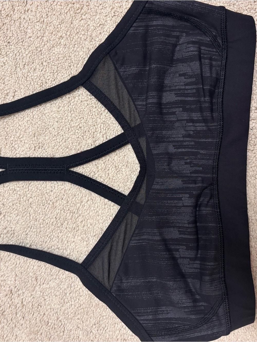 lululemon athletica Black Strappy Mesh Sports Bra